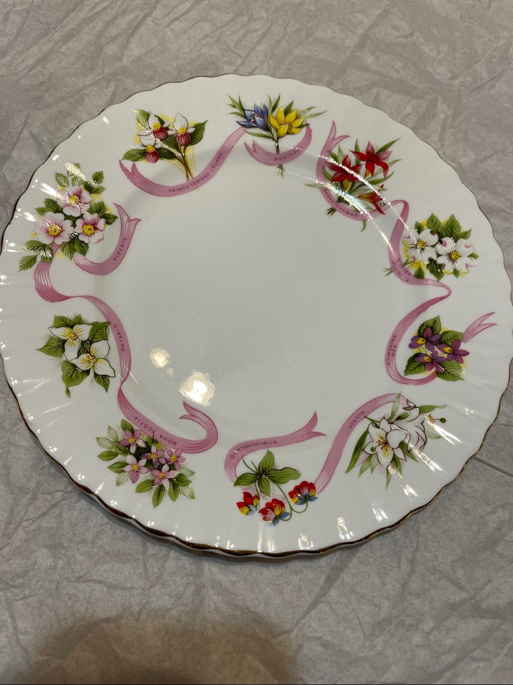 Royal Albert Province Emblems Floral Cake Plate